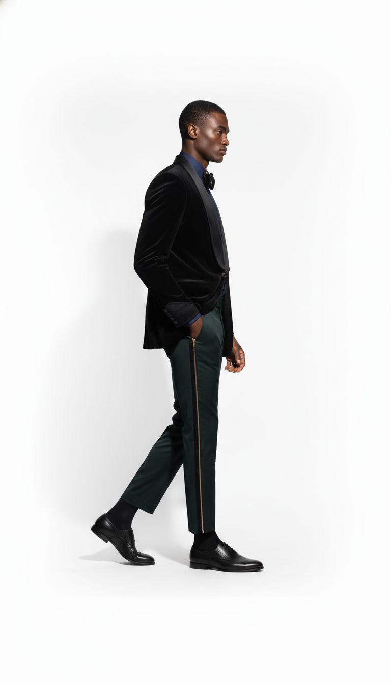 Black Velvet Edge Tuxedo