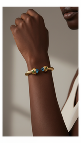 Royal Twisted Rope Stainless Steel Bangle – Diamond Enamel Open Cuff (58mm, Ion Plated, Nickel-Free)