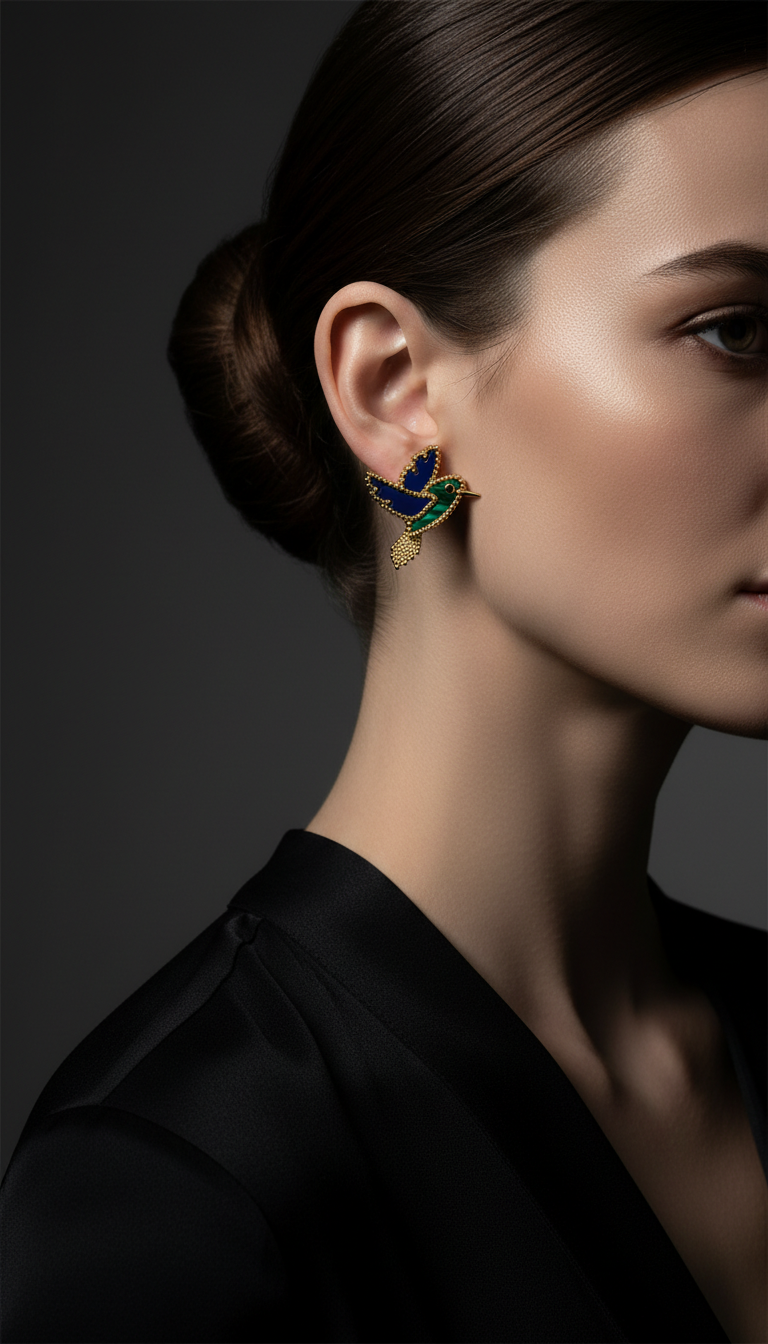 The Verdant Hummingbird Earrings