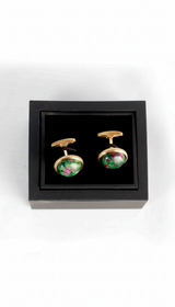 JASPER 18KT GOLD PLATED CUFFLINKS