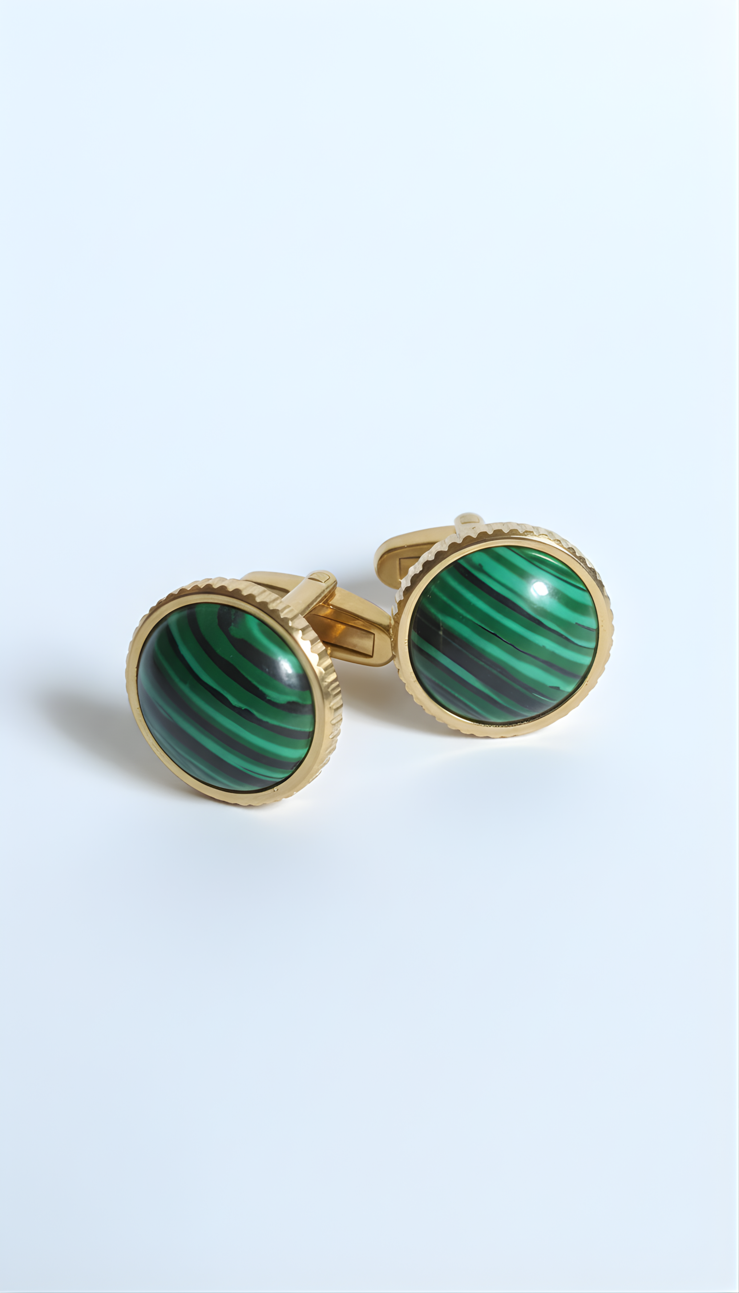 Malachite 18KT Gold plated cufflinks