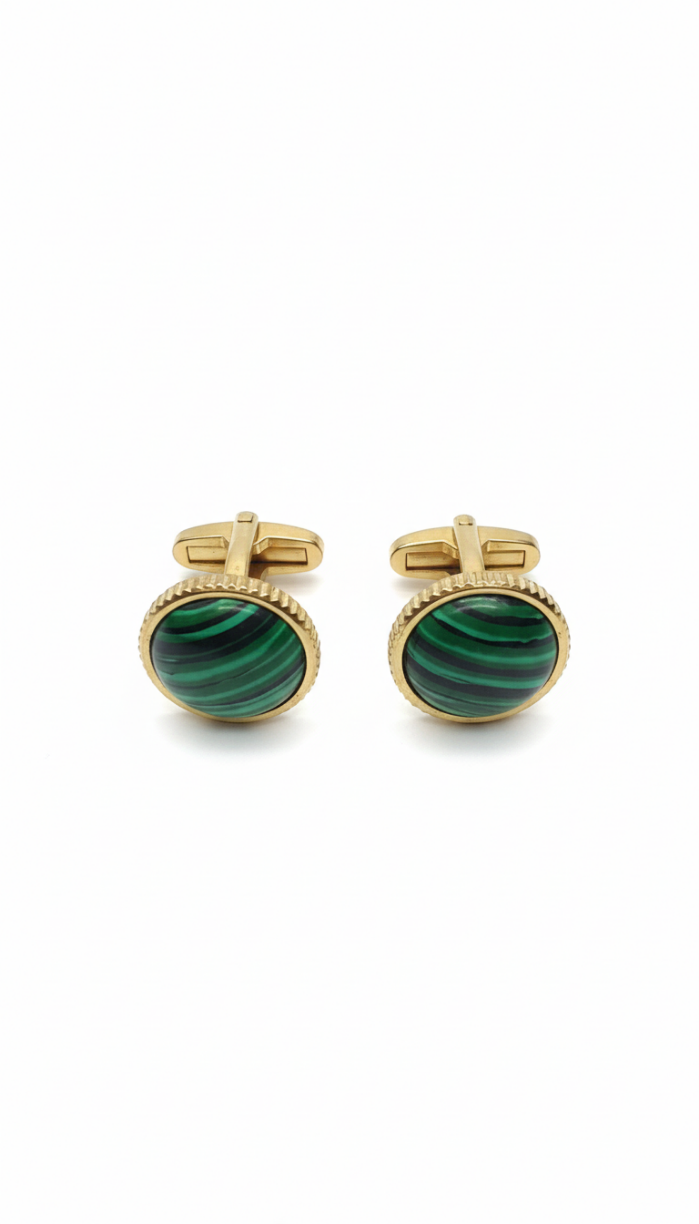 Malachite 18KT Gold plated cufflinks