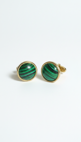 Malachite 18KT Gold plated cufflinks