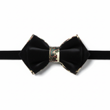The Black Velvet Semi Pre-Tied Bowtie