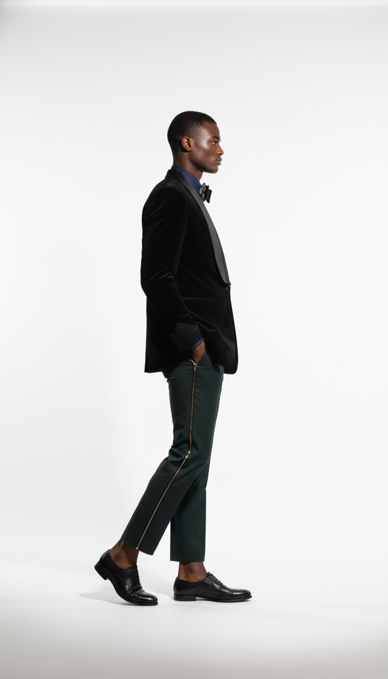 Black Velvet Edge Tuxedo