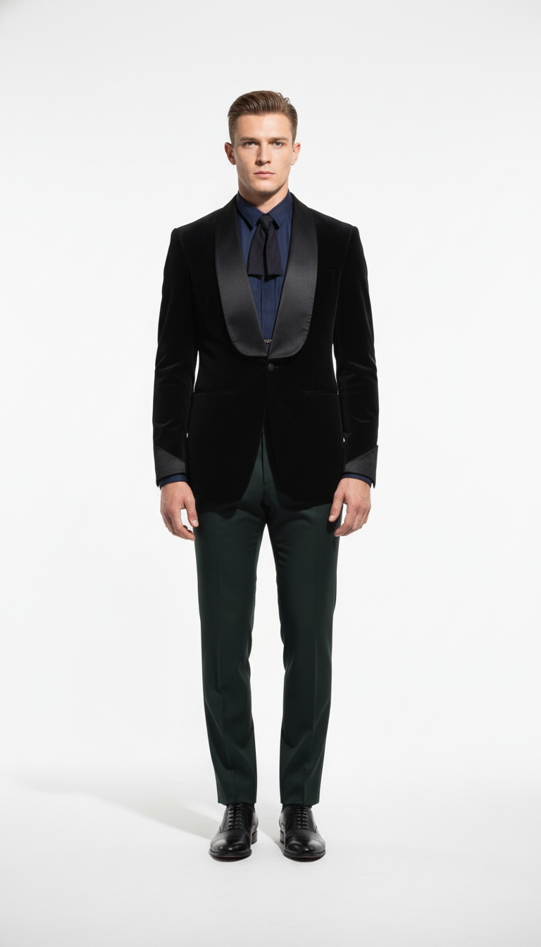 Black Velvet Edge Tuxedo