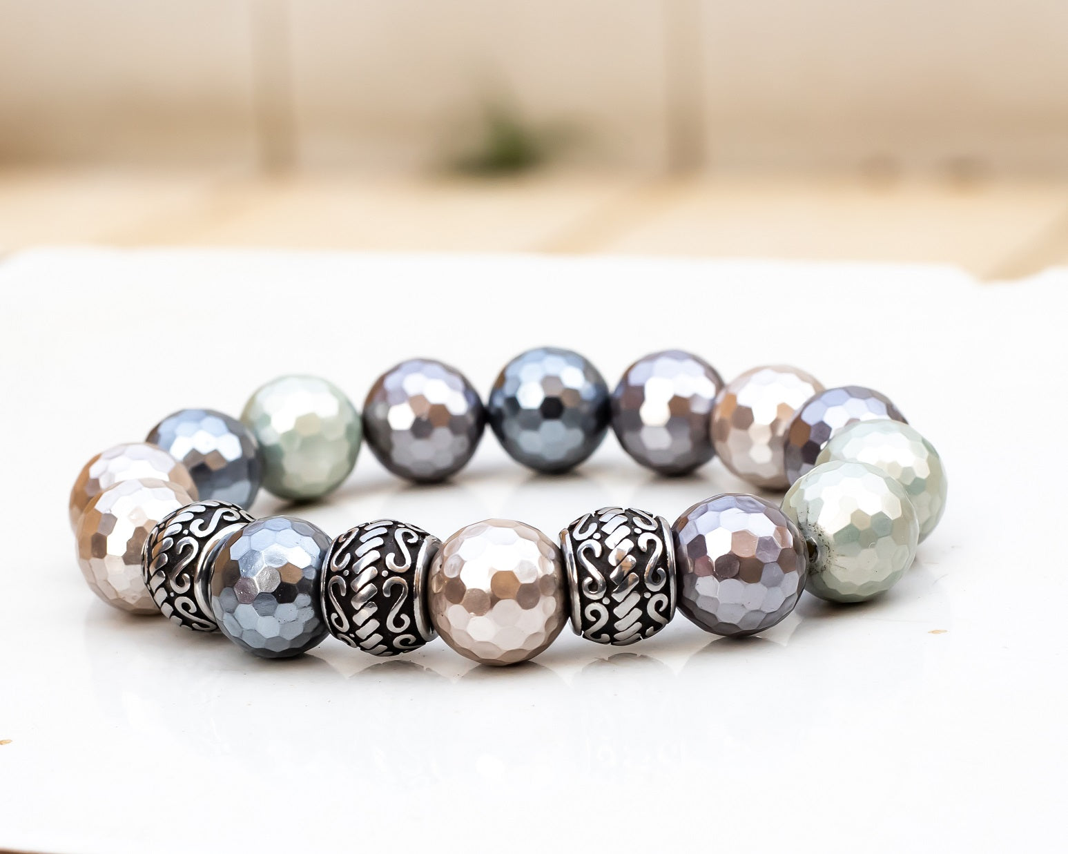 Kehinde 12mm Faceted Gemstone Bracelet