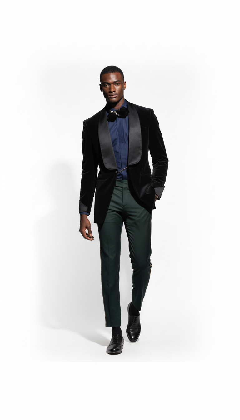 Black Velvet Edge Tuxedo