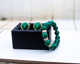 Malachite 'Taryour' Bracelet and Cufflinks