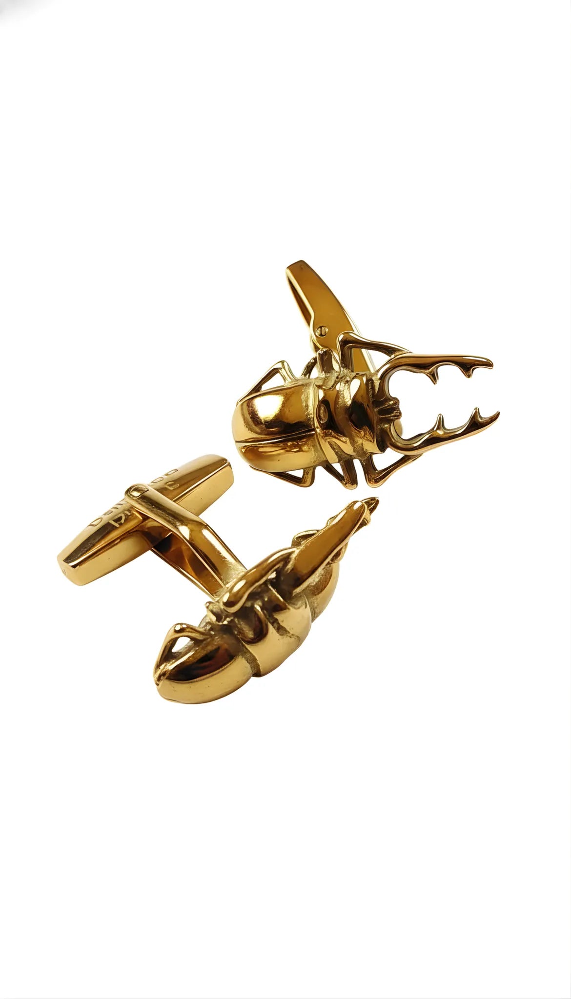 Boutons de manchette Scarabée égyptien plaqués or 18 carats