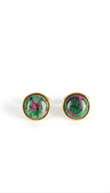 Boutons de manchette en jaspe plaqué or 18 carats