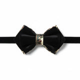 The Black Velvet Semi Pre-Tied Bowtie