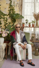 Yosef Multicoloured Velvet Robe