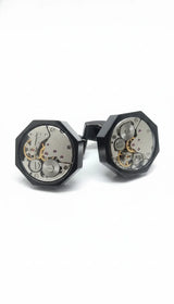 Mechanical Watch Movt. Stainless Steel Cufflinks