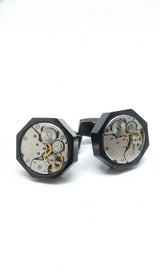 Mechanical Watch Movt. Stainless Steel Cufflinks